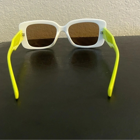 - New! Checkered Frame Sunglasses Color: Wild Lime - Picture 4 of 8